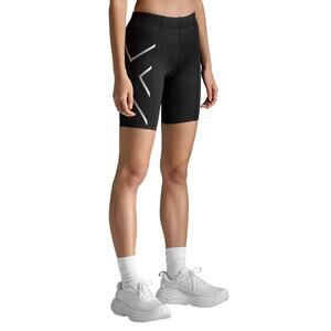 2XU Women's XL Black Silver Core Compression Shorts Training Gym Workout A24-1